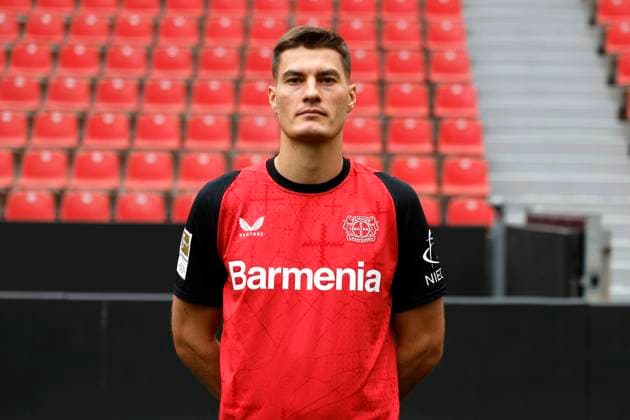 Leverkusen, Deutschland, Germany 1. Fussball Bundesliga, Porträttermin am 25. 09. 2024 in der Bay-Arena in Leverkusen Patrik SCHICK ; Bayer 04 Leverkusen ; 1.BL, Porträtermin 2024 2025, Photo: Norbert Schmidt, Duesseldorf