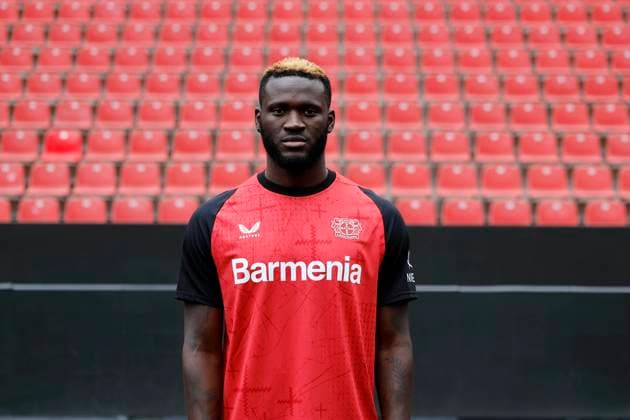 Leverkusen, Deutschland, Germany 1. Fussball Bundesliga, Porträttermin am 25. 09. 2024 in der Bay-Arena in Leverkusen Victor BONIFACE ; Bayer 04 Leverkusen ; 1.BL, Porträtermin 2024 2025, Photo: Norbert Schmidt, Duesseldorf