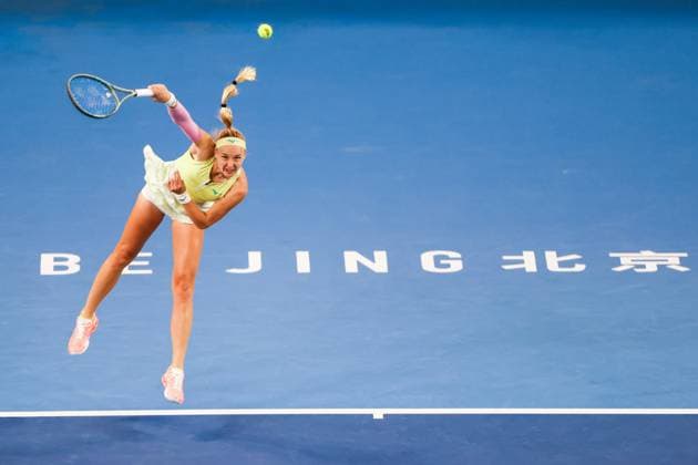 BEIJING, CHINA - SEPTEMBER 25: Rebecca Sramkova of Slovakia competes in the Women s Singles Round of 128 match against Anhelina Kalinina of Ukraine on day three of 2024 China Open at National Tennis Center on September 25, 2024 in Beijing, China.  Copyright: xVCGx 111520135868
