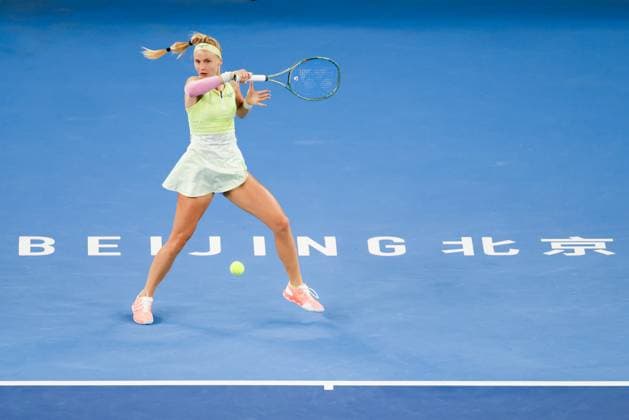 BEIJING, CHINA - SEPTEMBER 25: Rebecca Sramkova of Slovakia competes in the Women s Singles Round of 128 match against Anhelina Kalinina of Ukraine on day three of 2024 China Open at National Tennis Center on September 25, 2024 in Beijing, China.  Copyright: xVCGx 111520135877