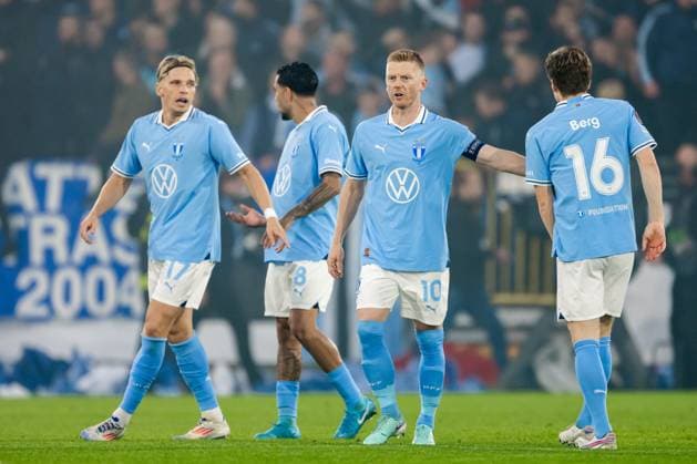 240926 Anders Christiansen of Malmö FF looks dejected after the 0-1 goal during the UEFA Europa League football match between Malmö FF and Rangers on September 26, 2024 in Malmö. Photo: Petter Arvidson BILDBYRAN kod PA PA0884 fotboll football soccer fotball uefa europa league malmö ff rangers bbeng depp Copyright: PETTERxARVIDSON BB240926PA052