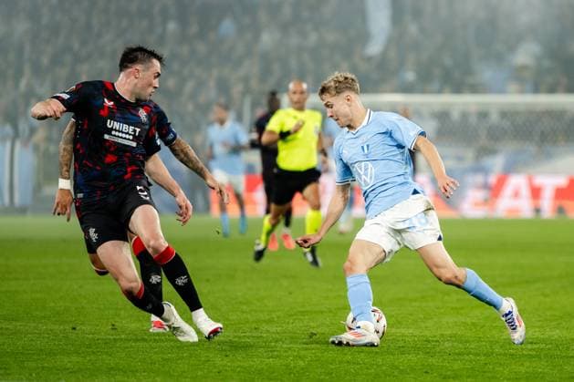 240926 Hugo Bolin of Malmö FF during the UEFA Europa League football match between Malmö FF and Rangers on September 26, 2024 in Malmö. Photo: Petter Arvidson BILDBYRAN kod PA PA0884 fotboll football soccer fotball uefa europa league malmö ff rangers bbeng Copyright: PETTERxARVIDSON BB240926PA072