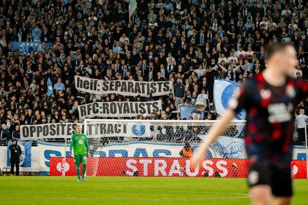 240926 Fans of Malmö FF during the UEFA Europa League football match between Malmö FF and Rangers on September 26, 2024 in Malmö. Photo: Petter Arvidson BILDBYRAN kod PA PA0884 fotboll football soccer fotball uefa europa league malmö ff rangers bbeng publik banderoll Copyright: PETTERxARVIDSON BB240926PA080