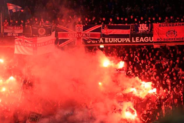 Rangers supporters during the Europa League football match between Malmö FF and Rangers FC at Malmö New Stadium in Malmo, Sweden September 26, 2024. MALMÖ SVERIGE ttexport x10600x