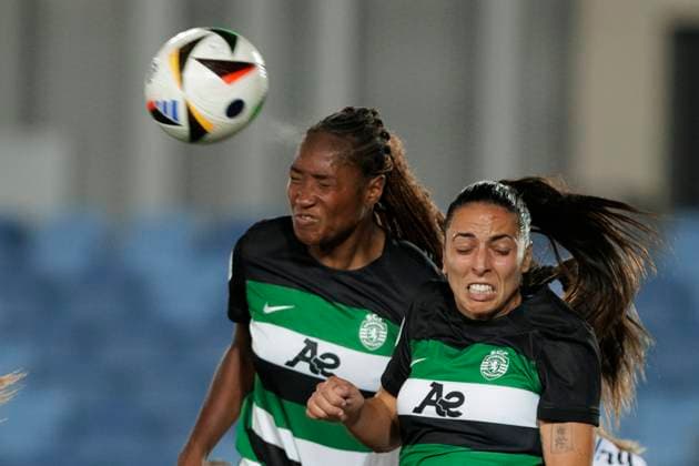 UEFA Women s Champions League - Real Madrid vs Sporting Portugal MADRID, SPAIN - SEPTEMBER 26 : Brittany Raphino of Sporting Portugal in action during the UEFA Women s Champions League 24 25 match, Round 2, second leg between Real Madrid and Sporting Portugal at Alfredo Di Stefano stadium in Madrid. (Photo by Guillermo Martinez) Madrid Alfredo Di Stefano Stadium Spain Copyright: xGuillermoxMartinezx