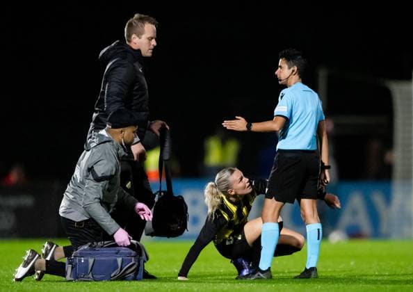 240926 Josefine Rybrink of Häcken during the UEFA Women s Champions League qualifying match between Arsenal and Häcken on September 26, 2024 in London. Photo: Emma Wallskog BILDBYRAN COP 320 EW0435 fotboll football soccer fotball champions league arsenal häcken dam bbeng Copyright: EMMAxWALLSKOG BB240926EW075