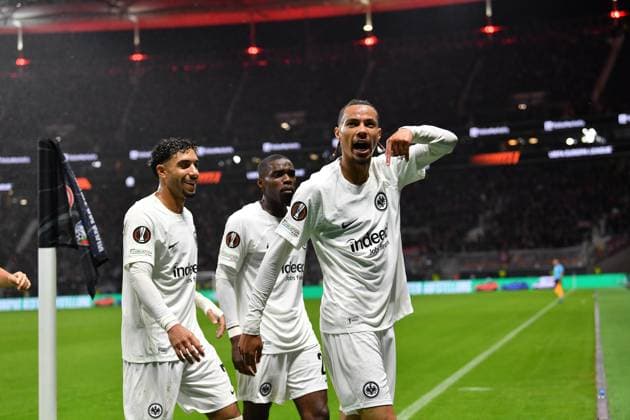 Sport Bilder des Tages Fußball UEFA Europa League 1. Spieltag Eintracht Frankfurt - Viktoria Pilsen am 26.09.2024 im Deutsche Bank Park in Frankfurt Torjubel zum 1:0 durch Hugo Ekitike ( Frankfurt )
