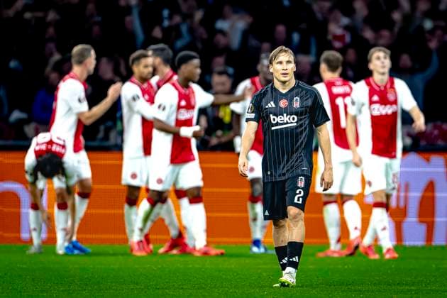 Besiktas JK defender Jonas Svensson dejected, during the match Ajax - Besiktas at the Johan Cruijff ArenA for the UEFA Europa League - League phase - Matchday 1 season 2024-2025 in AMSTERDAM, Netherlands on 26 september 2024, (photo by Marcel van Dorst EYE4images DeFodi Images) Defodi-746_190761