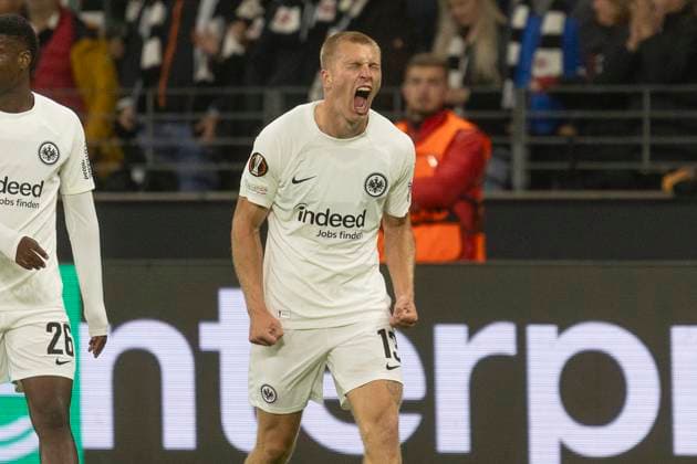 UEFA Europa League: Eintracht Frankfurt - Viktoria Pilsen, 26.09.2024 Rasmus Kristensen (Eintracht Frankfurt 13) erzielte das 3:1 für die Eintracht und damit seinen ersten Pflichtspieltreffer für die SGE, Eintracht Frankfurt - Viktoria Pilsen, Frankfurt, Deutsche Bank Park, 26.9.2024 Copyright: xBEAUTIFULxSPORTS Gawlikx