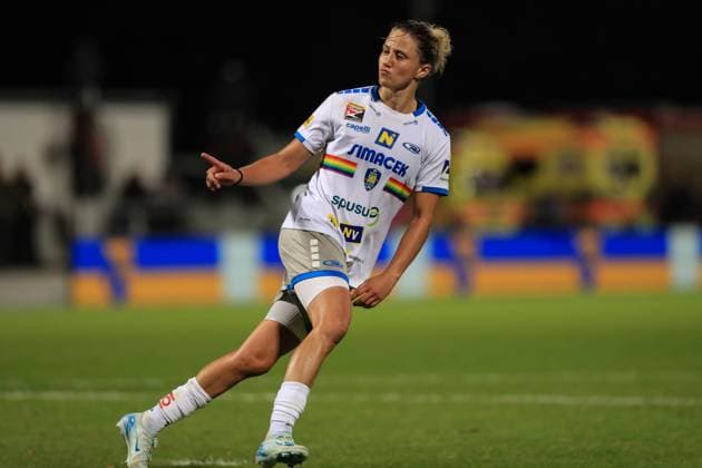 Murska Sobota, Slovenia, September 26th, 2024: Mateja Zver (24 SKN St Polten) celebrating her goal during the UEFA womens champions league play off match Mura vs St Polten at Mestni Stadion Fazanerija, Murska Sobota Tom Seiss SPP (Tom Seiss SPP) Copyright: xTomxSeissx xSPPx spp-en-ToSeSp-20240926 UWCL Mura vs SKN-9934