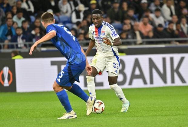 Ernest Nuamah (lyon) FOOTBALL: Olympique Lyonnais vs Olympiakos Le Pir?e - 26 09 2024 FredericChambert Panoramic 