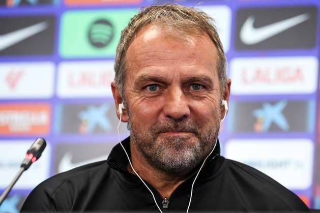 Sport Themen der Woche KW39 Sport Bilder des Tages September 27, 2024, Sant Joan Despi, Barcelona, SPAIN: Hansi Flick, head coach of FC Barcelona, Barca attends his press conference, PK, Pressekonferenz during the training day of FC Barcelona ahead the Spanish League, La Liga EA Sports, football match against CA Osasuna at Ciudad Esportiva Joan Gamper on September 27, 2024 in Sant Joan Despi, Barcelona, Spain. Sant Joan Despi SPAIN - ZUMAa181 20240927_zaa_a181_014 Copyright: xJavierxBorregox