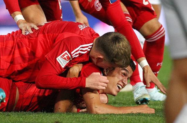Totrjubel 0-1 Haag , SpVgg Greuther Fürth - Fortuna Düsseldorf , 2.Bundesliga - Spieltag 7 , Fußball , in den Sportpark Ronhof Stadion, Fürth, Bayern , Deutschland . September 27, 2024 - Photo: Davide Elias Ipa Photo Pressefoto DENL Copyright: xx