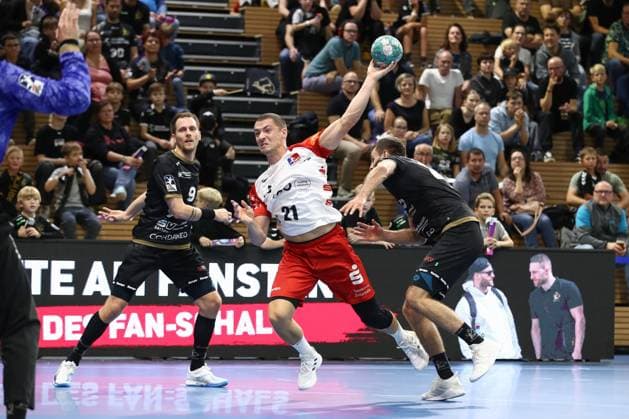27.09.2024, xtgx, Handball - 2. Bundesliga HC Elbflorenz Dresden - HBW Balingen Weilstetten v.l. Dresden