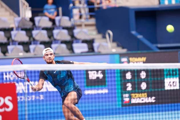 September 28, 2024, Tokyo, Japan: Tomas MACHAC (CZE) in action against Tommy PAUL (USA) during the Kinoshita Group Japan Open Tennis Championships 2024 at the Ariake Coloseum. This is the longest-running ATP, Tennis Herren Tour tournament in Asia, first held in 1972. The tournaments run from September 23 to October 1st. Tokyo Japan - ZUMAm191 20240928_aap_m191_012 Copyright: xRodrigoxReyesxMarinx