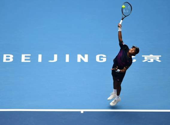 (240928) -- BEIJING, Sept. 28, 2024 -- Mananchaya Sawangkaew of Thailand serves during the women s singles second round match between Aryna Sabalenka of Belarus and Mananchaya Sawangkaew of Thailand at 2024 China Open tennis tournament in Beijing, capital of China, Sept. 28, 2024. ) (SP)CHINA-BEIJING-TENNIS-CHINA OPEN-WOMEN S SINGLES-SECOND ROUND (CN) ZhangxChenlin 