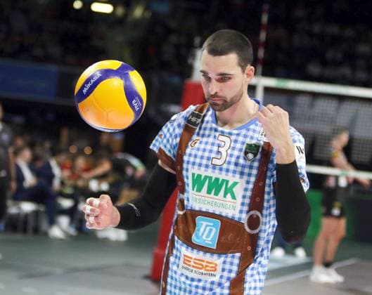 Victor RODRIGUEZ PEREZ (Herrsching), He-Volleyballl, Bundesliga 2024 25; WWK Volleys Herrsching vs Berlin Recycling Volleys, 27.09.24; BMW Park, Muenchen, Copyright: WolfgangxFehrmann