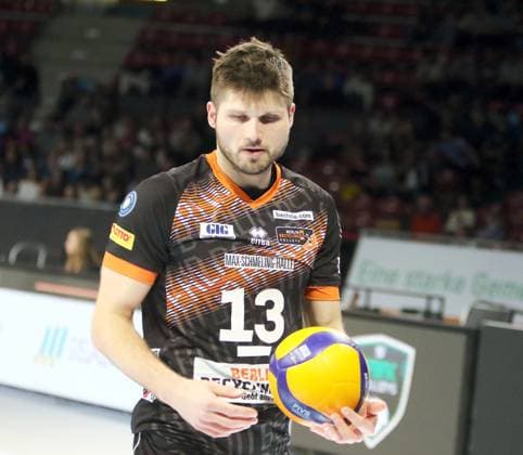 Ruben SCHOTT (Berlin), He-Volleyballl, Bundesliga 2024 25; WWK Volleys Herrsching vs Berlin Recycling Volleys, 27.09.24; BMW Park, Muenchen, Copyright: WolfgangxFehrmann