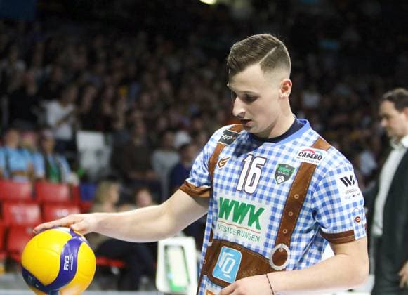 Bence AMBRUS (Herrsching), He-Volleyballl, Bundesliga 2024 25; WWK Volleys Herrsching vs Berlin Recycling Volleys, 27.09.24; BMW Park, Muenchen, Copyright: WolfgangxFehrmann
