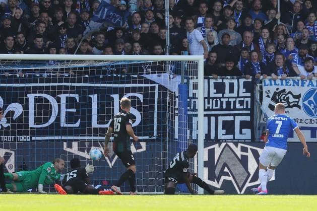 28.09.2024, xtvx, Fussball 2.Bundesliga, SV Darmstadt 98 - 1.FC Magdeburg emspor, v.l. Goal scored, Tor zum 1:0 Isac Lidberg (SV Darmstadt 98) (DFL DFB REGULATIONS PROHIBIT ANY USE OF PHOTOGRAPHS as IMAGE SEQUENCES and or QUASI-VIDEO) Darmstadt