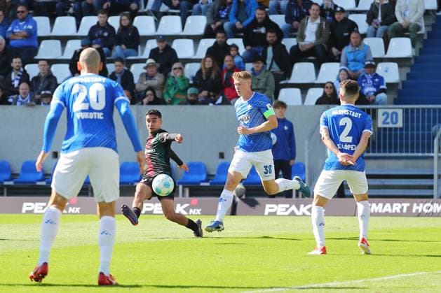 28.09.2024, xtvx, Fussball 2.Bundesliga, SV Darmstadt 98 - 1.FC Magdeburg emspor, v.l. Goal scored, Tor zum 1:1 Livan Burcu (1. FC Magdeburg) (DFL DFB REGULATIONS PROHIBIT ANY USE OF PHOTOGRAPHS as IMAGE SEQUENCES and or QUASI-VIDEO) Darmstadt