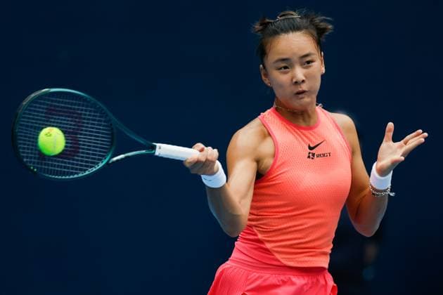 BEIJING, CHINA - SEPTEMBER 28: Yuan Yue of China competes in the Women s Singles Round of 64 match against Karolina Muchova of Czech Republic on day six of 2024 China Open at National Tennis Center on September 28, 2024 in Beijing, China.  Copyright: xVCGx 111520709212