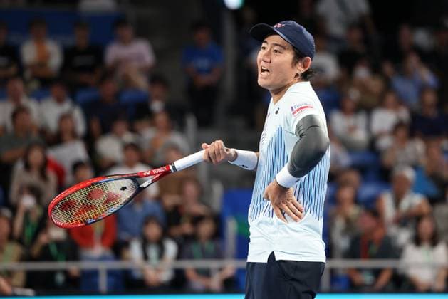 Yoshihito Nishioka reagiert veraergert,Aerger, enttaeuscht,Enttaeuschung,Emotion, Kinoshita Group Japan Open Tennis Championships, Tokyo, Japan Copyright: xJuergenxHasenkopfx