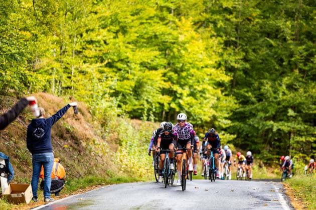 28.09.2024, GER, Rennrad, Bundesliga, Frauen Elite, Saison 2024, Finallauf Müller Die lila Logistik Rad-Bundesliga Im Bild zu sehen sind Impressionen des Rennradrennen, Sportler innen während des Wettkampfes 98574 Schmalkalden Gradierwerk Solewelt Moorgru Thüringen Deutschland