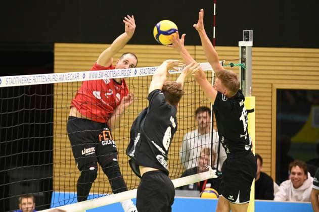 Moritz Rauber (TV Rottenburg, 02) GER, TV Rottenburg vs Dentalservice Gust VC Dresden, Volleyball, Herren, 2. Bundesliga, Saison 24 25, 28.09.2024 GER, TV Rottenburg vs Dentalservice Gust VC Dresden, Volleyball, Herren, 2. Bundesliga, Saison 24 25, 28.09.2024 Rottenburg Copyright: xEibner-Pressefoto NicolasxWoernx EP_NWN