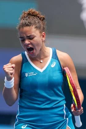 BEIJING, CHINA - SEPTEMBER 28: Jasmine Paolini of Italy reacts in the Women s Singles Round of 64 match against Clara Tauson of Denmark on day six of 2024 China Open at National Tennis Center on September 28, 2024 in Beijing, China.  Copyright: xVCGx 111520850026