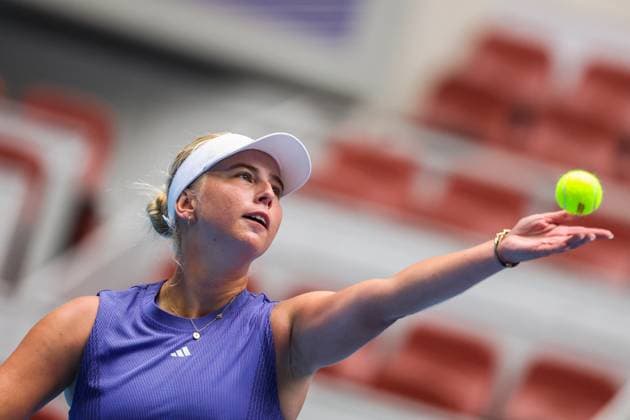 BEIJING, CHINA - SEPTEMBER 28: Clara Tauson of Denmark competes in the Women s Singles Round of 64 match against Jasmine Paolini of Italy on day six of 2024 China Open at National Tennis Center on September 28, 2024 in Beijing, China.  Copyright: xVCGx 111520849989