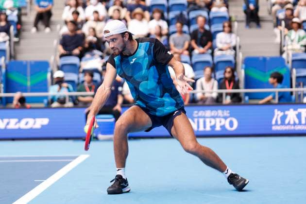 September 29, 2024, Tokyo, Japan: Tomas MACHAC (CZE) hits a return against Alex MICHELSEN (USA) during the Kinoshita Group Japan Open Tennis Championships 2024 at the Ariake Coloseum. This is the longest-running ATP, Tennis Herren Tour tournament in Asia, first held in 1972. The tournaments run from September 23 to October 1st. Tokyo Japan - ZUMAm191 20240929_aap_m191_018 Copyright: xRodrigoxReyesxMarinx
