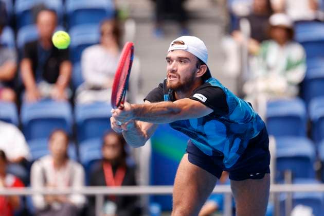 September 29, 2024, Tokyo, Japan: Tomas MACHAC (CZE) hits a return against Alex MICHELSEN (USA) during the Kinoshita Group Japan Open Tennis Championships 2024 at the Ariake Coloseum. This is the longest-running ATP, Tennis Herren Tour tournament in Asia, first held in 1972. The tournaments run from September 23 to October 1st. Tokyo Japan - ZUMAm191 20240929_aap_m191_036 Copyright: xRodrigoxReyesxMarinx