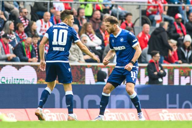 COLOGNE, GERMANY - 29 SEPTEMBER, 2024: Marvin Wanitzek, Budu Zivzivadze, The football match of 2.Bundesliga 1.FC Koeln vs Karlsruher SC at Rhein Energie Stadion  Copyright: xVITALIIxKLIUIEVx