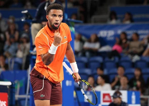 Arthur Fils macht die Faust und jubelt,Jubel, Freude,Emotion, Kinoshita Group Japan Open Tennis Championships, Tokyo, Japan Copyright: xJuergenxHasenkopfx