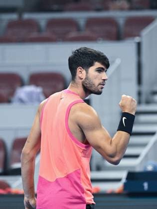 (240929) -- BEIJING, Sept. 29, 2024 -- Carlos Alcaraz celebrates scoring during the men s singles second round match between Carlos Alcaraz of Spain and Tallon Griekspoor of the Netherlands at 2024 China Open tennis tournament in Beijing, capital of China, Sept. 29, 2024. ) (SP)CHINA-BEIJING-TENNIS-CHINA OPEN-MEN S SINGLES (CN) ZhangxLong 
