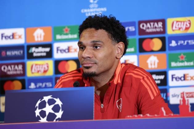 SOCCER - UEFA CL, RBS vs Brest SALZBURG,AUSTRIA,30.SEP.24 - SOCCER - UEFA Champions League, Red Bull Salzburg vs Stade Brestois 29, preview, press conference, PK, Pressekonferenz Brest. Image shows Kenny Lala (Brest).  GEPAxpictures xDavidxGeieregger