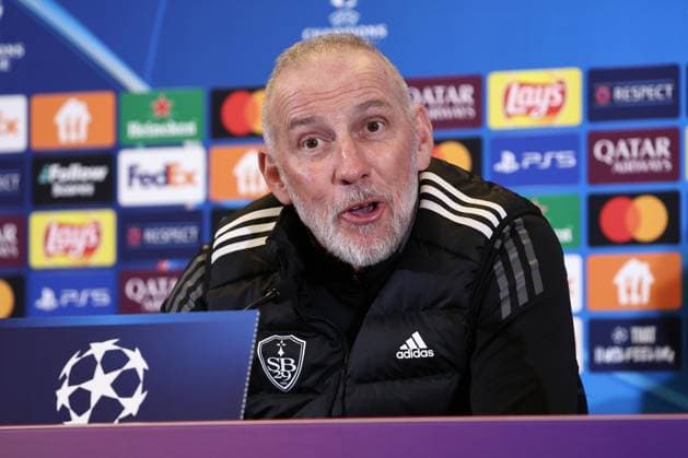 SOCCER - UEFA CL, RBS vs Brest SALZBURG,AUSTRIA,30.SEP.24 - SOCCER - UEFA Champions League, Red Bull Salzburg vs Stade Brestois 29, preview, press conference, PK, Pressekonferenz Brest. Image shows head coach Eric Roy (Brest).  GEPAxpictures xDavidxGeieregger