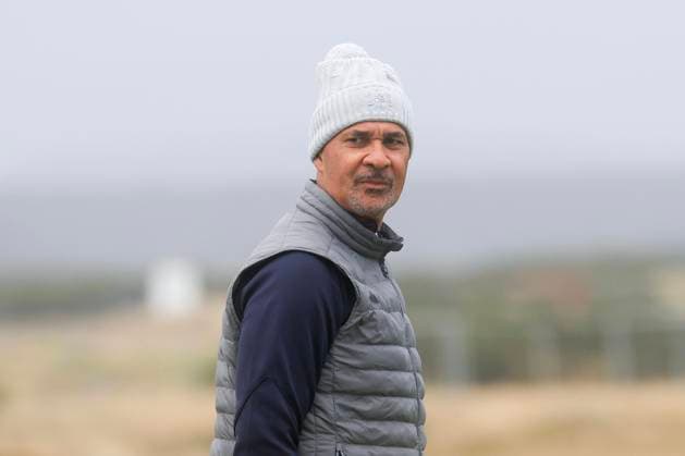 30th September 2024; Old Course at St Andrews, St Andrews, Fife, Scotland; Alfred Dunhill Links Golf Championship, First Practice Day; Dutch former footballer Ruud Gullit on the practice tee of the Old Course, St Andrews ahead of the Dunhill Links Championship  ActionPlus12698514 DavidxYoung