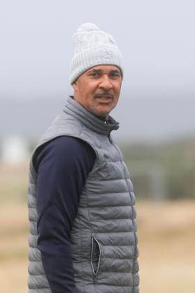 30th September 2024; Old Course at St Andrews, St Andrews, Fife, Scotland; Alfred Dunhill Links Golf Championship, First Practice Day; Dutch former footballer Ruud Gullit on the practice tee of the Old Course, St Andrews ahead of the Dunhill Links Championship  ActionPlus12698515 DavidxYoung