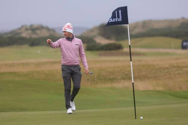 30th September 2024; Old Course at St Andrews, St Andrews, Fife, Scotland; Alfred Dunhill Links Golf Championship, First Practice Day; Matthias Schwab of Austria on the sixteenth green of the Old Course, St Andrews, during a practice round ahead of the Dunhill Links Championship  ActionPlus12698507 DavidxYoung