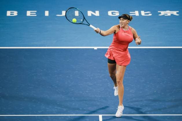 BEIJING, CHINA - SEPTEMBER 30: Amanda Anisimova of America competes in the Women s Singles Round of 32 match against Daria Kasatkina of Russia on day eight of 2024 China Open at National Tennis Center on September 30, 2024 in Beijing, China.  Copyright: xVCGx 111521260032