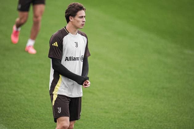 Juventus™ Kenan Yildiz during training session at JTC Continassa in Turin on the eve of their League Phase, Matchday 2 of UEFA Champions League football match against RB Lipsia - Tuesday, October 1, 2024. - Soccer .  Copyright: xMarcoxAlpozzi LaPressex