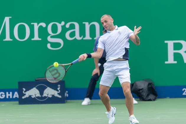 SHANGHAI, CHINA - OCTOBER 01: Dan Evans of Great Britain competes in the 2nd Round Qualifying match against Alex Bolt of Australia on Day 2 of 2024 Shanghai Rolex Masters at Qi Zhong Tennis Centre on October 1, 2024 in Shanghai, China.  Copyright: xVCGx 111521306874
