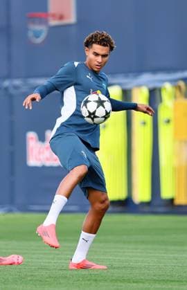 RB Leipzig Training Champions League Leipzig, 01.10.2024, RB Trainingszentrum, Fussball, UEFA Champions League, Matchday-1, RB LEIPZIG vs. JUVENTUS TURIN am 02 10 2024 , Abschlusstraining RB Leipzig , Im Bild: Antonio Nusa (7, RB Leipzig) ,
