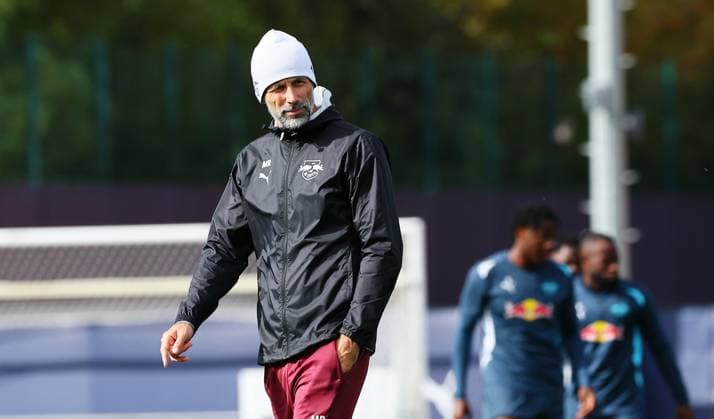 RB Leipzig Training Champions League Leipzig, 01.10.2024, RB Trainingszentrum, Fussball, UEFA Champions League, Matchday-1, RB LEIPZIG vs. JUVENTUS TURIN am 02 10 2024 , Abschlusstraining RB Leipzig , Im Bild: Trainer Marco Rose (RB Leipzig) ,