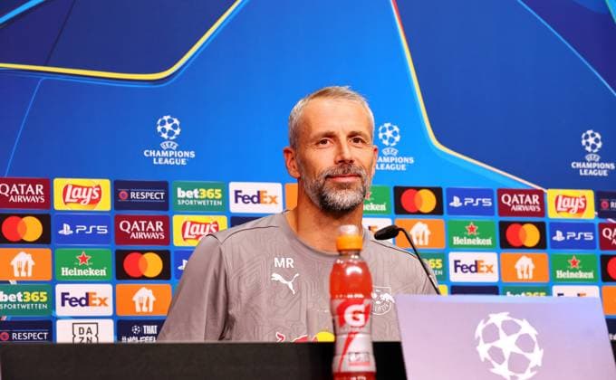 RB Leipzig Pressekonferenz Champions League Leipzig, 01.10.2024, RB Akademie, Fussball, UEFA Champions League, Matchday-1, RB LEIPZIG vs. JUVENTUS TURIN am 02 10 2024 , Pressekonferenz RB Leipzig , Im Bild: Cheftrainer Marco Rose, RB Leipzig ,