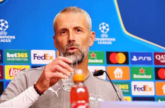 RB Leipzig Pressekonferenz Champions League Leipzig, 01.10.2024, RB Akademie, Fussball, UEFA Champions League, Matchday-1, RB LEIPZIG vs. JUVENTUS TURIN am 02 10 2024 , Pressekonferenz RB Leipzig , Im Bild: Cheftrainer Marco Rose, RB Leipzig ,