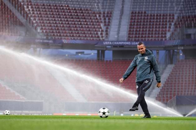Sturm Graz v Club Brugge - UEFA Champions League - media activities KLAGENFURT, AUSTRIA - OCTOBER 01 : Hayen Nicky head coach of Club Brugge pictured during a training session prior to the UEFA Champions League match between and on October 1, 2024 in Klagenfurt, Austria, 01 10 2024 Klagenfurt Austria  Copyright: xJanxDexMeuleneirx