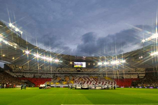 Sport Bilder des Tages vor Spielbeginn: Choreo, Choreographie, Fanaktion VfB Stuttgart Champions League VfB Stuttgart vs AC Sparta Prag 01.10.2024 DFL REGULATIONS PROHIBIT ANY USE OF PHOTOGRAPHS AS IMAGE SEQUENCES AND OR QUASI-VIDEO VfB Stuttgart vs AC Sparta Prag